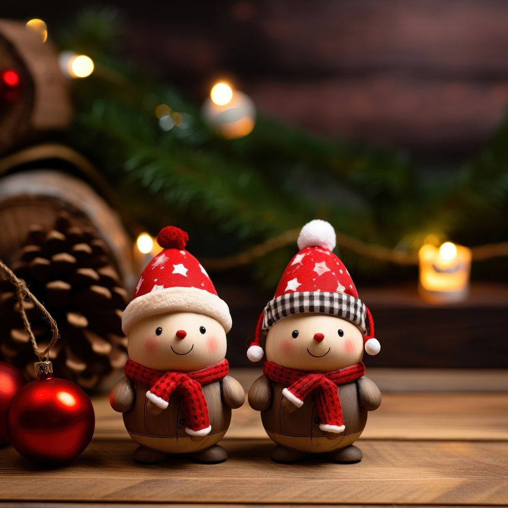 Christmas decorations snowman winter wood. AI generated Image by rawpixel.