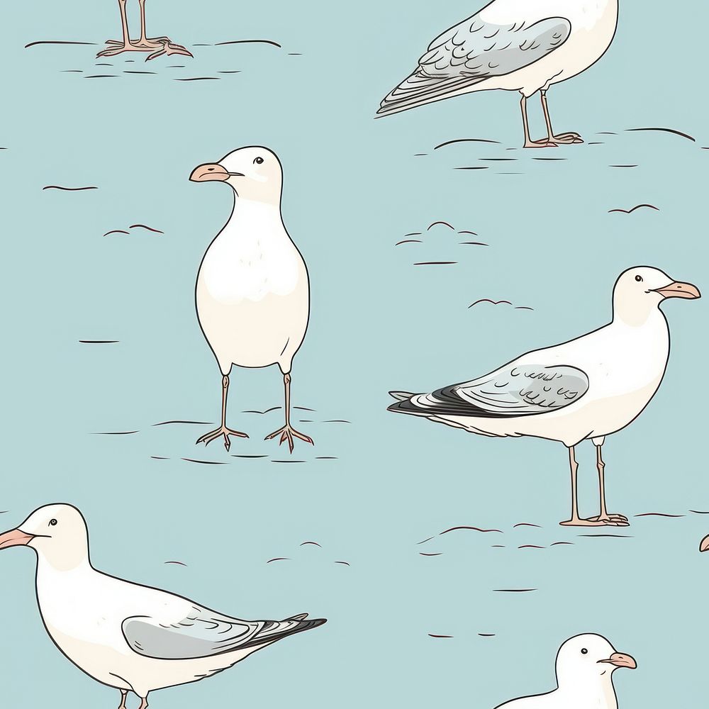Seagull bird animal sketch backgrounds. AI generated Image by rawpixel.