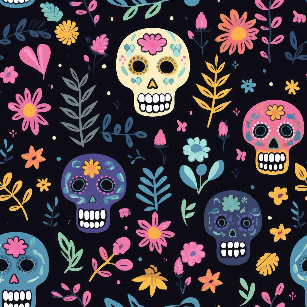 Skeleton pattern art backgrounds. AI | Free Photo Illustration - rawpixel