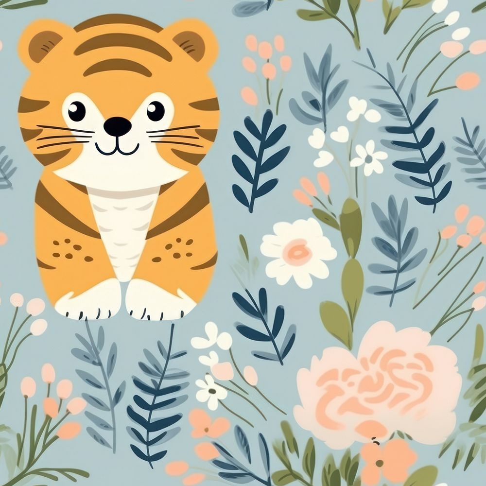 Tiger pattern  animal. AI generated Image by rawpixel.