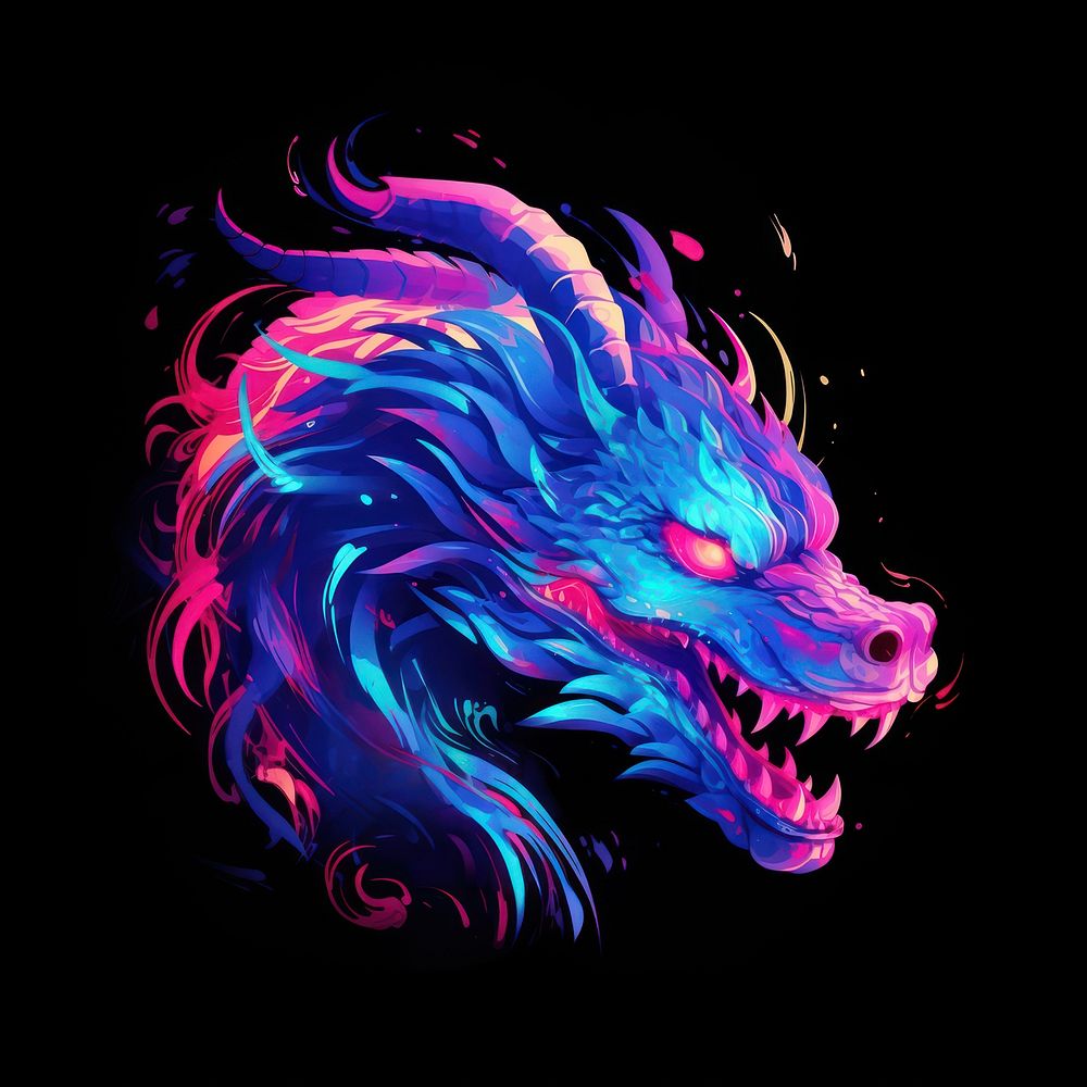 Dragon purple illuminated creativity. AI generated Image by rawpixel.