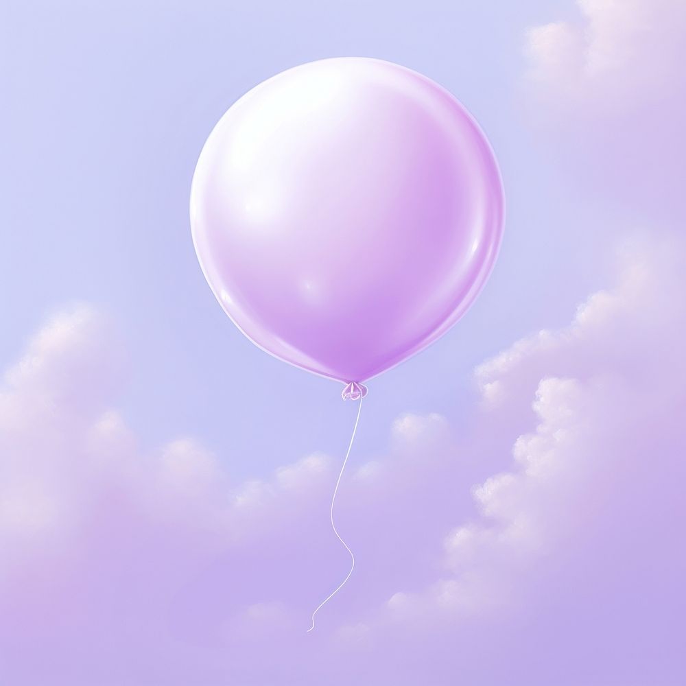 Balloon purple cloud fragility. AI generated Image by rawpixel.