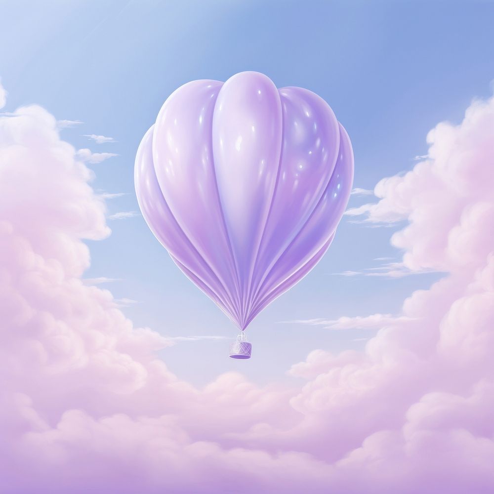 Balloon aircraft vehicle purple. AI generated Image by rawpixel.