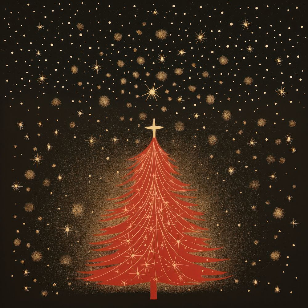 Minimal christmas tree backgrounds constellation illuminated. AI generated Image by rawpixel.