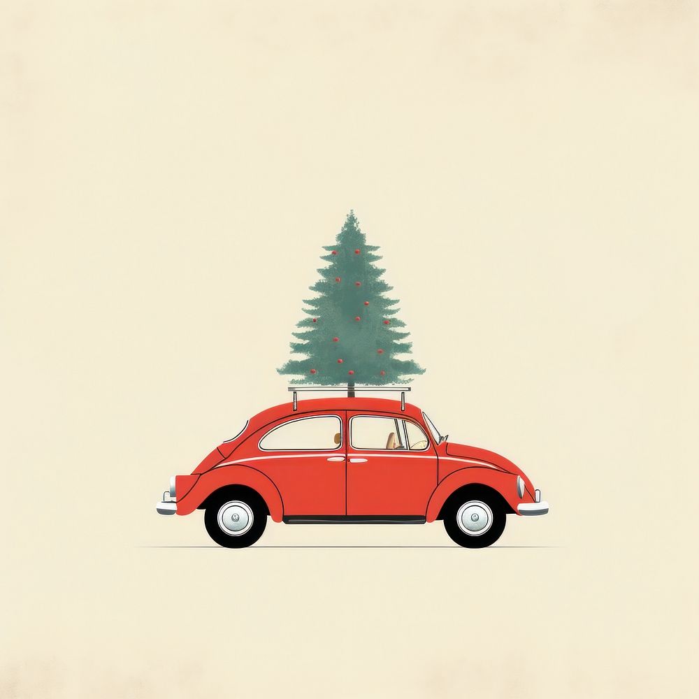 Tree car vehicle drawing. AI generated Image by rawpixel.