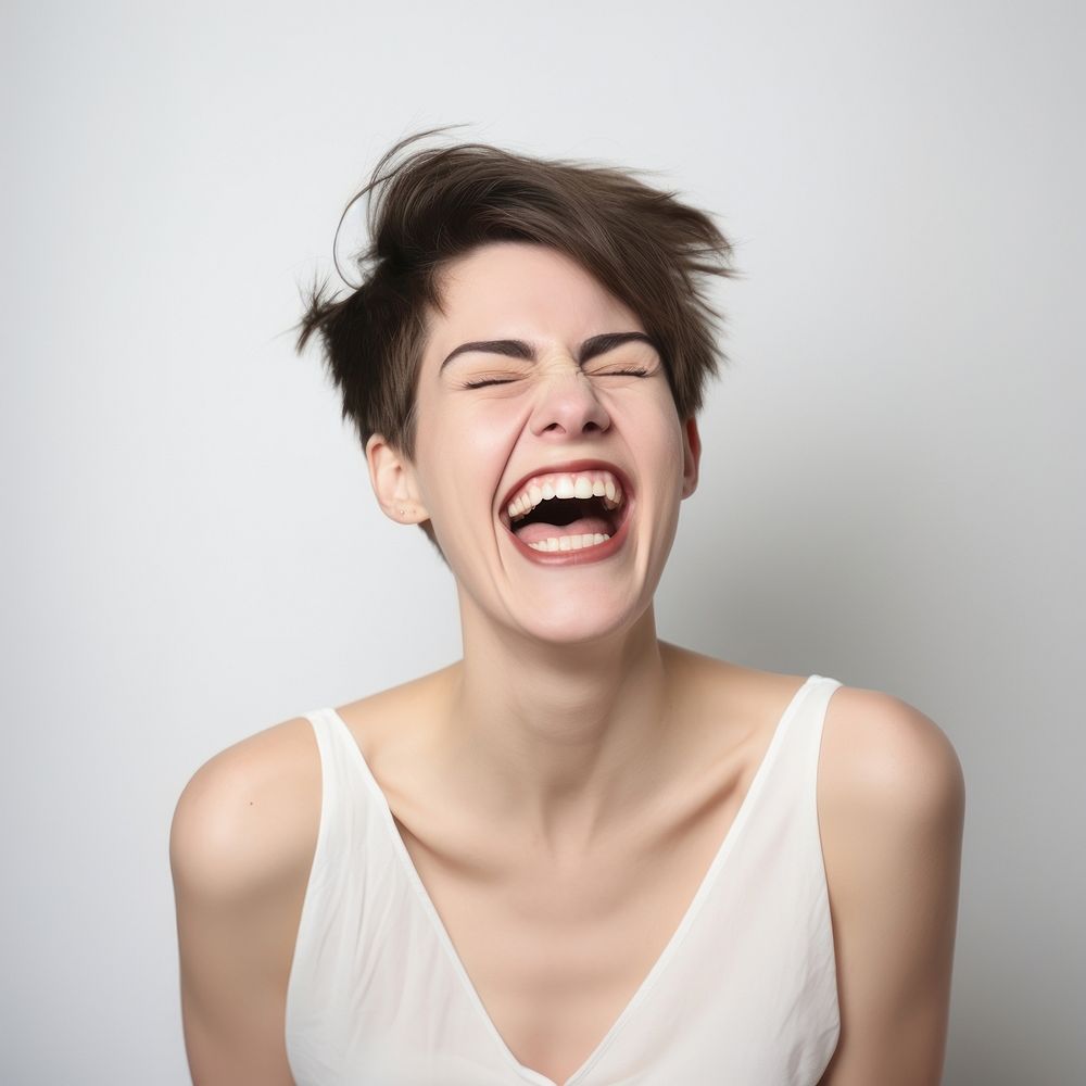 Laughing adult happy woman. AI generated Image by rawpixel.