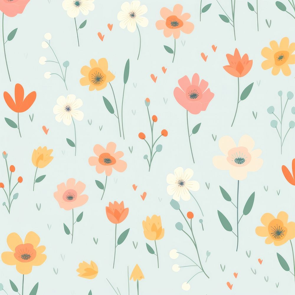 Flower pattern backgrounds inflorescence creativity. AI generated Image by rawpixel.