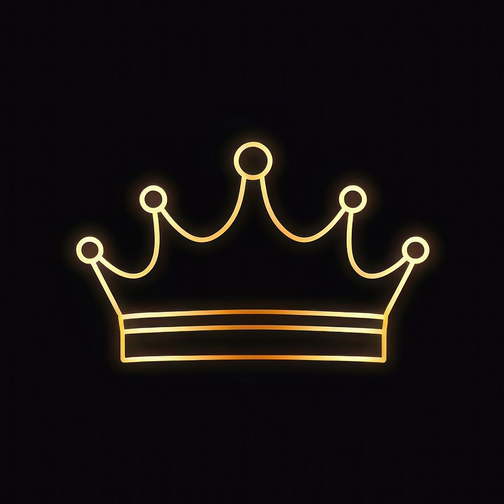 Crown icon gold line illuminated. AI generated Image by rawpixel.