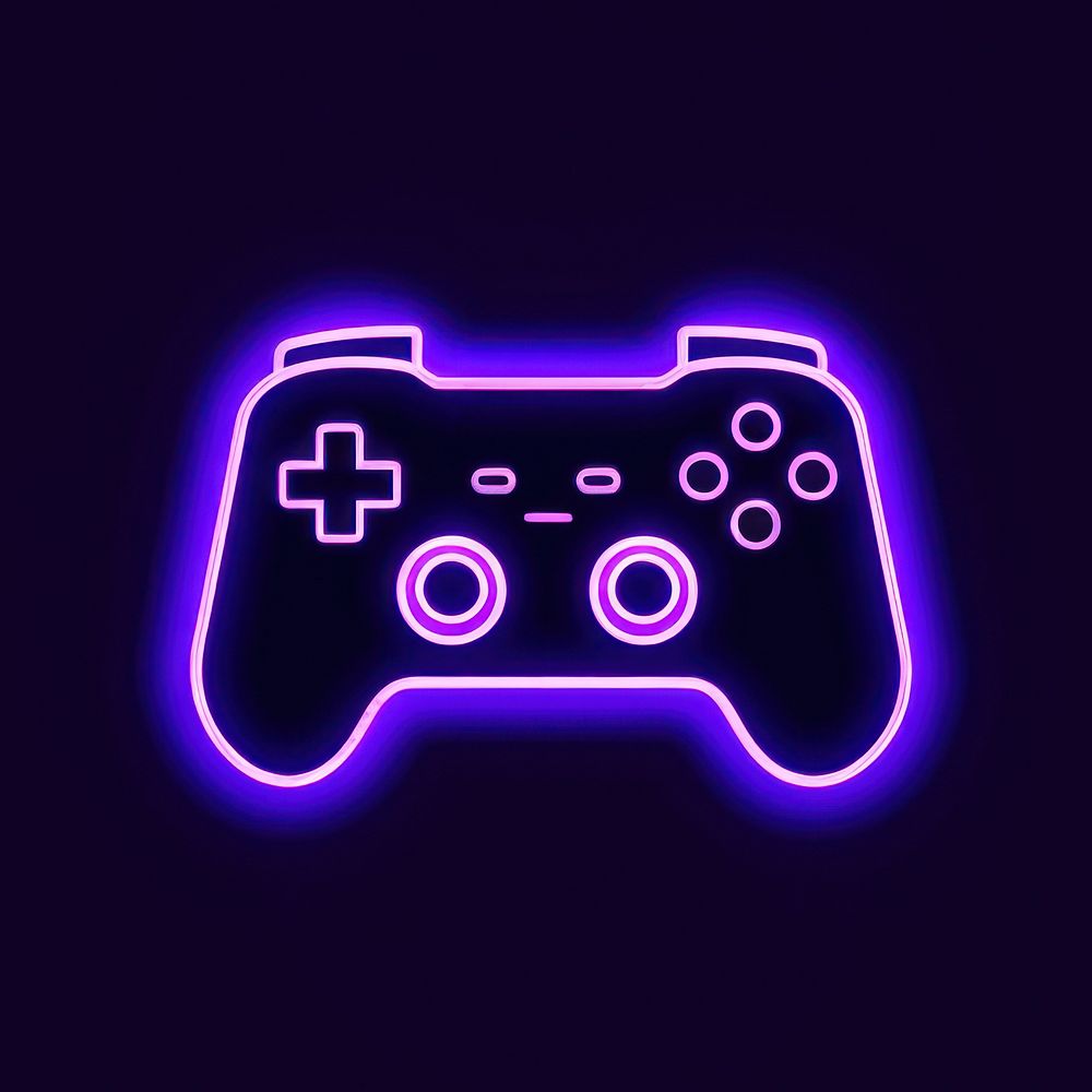 Game icon purple line neon. AI generated Image by rawpixel.