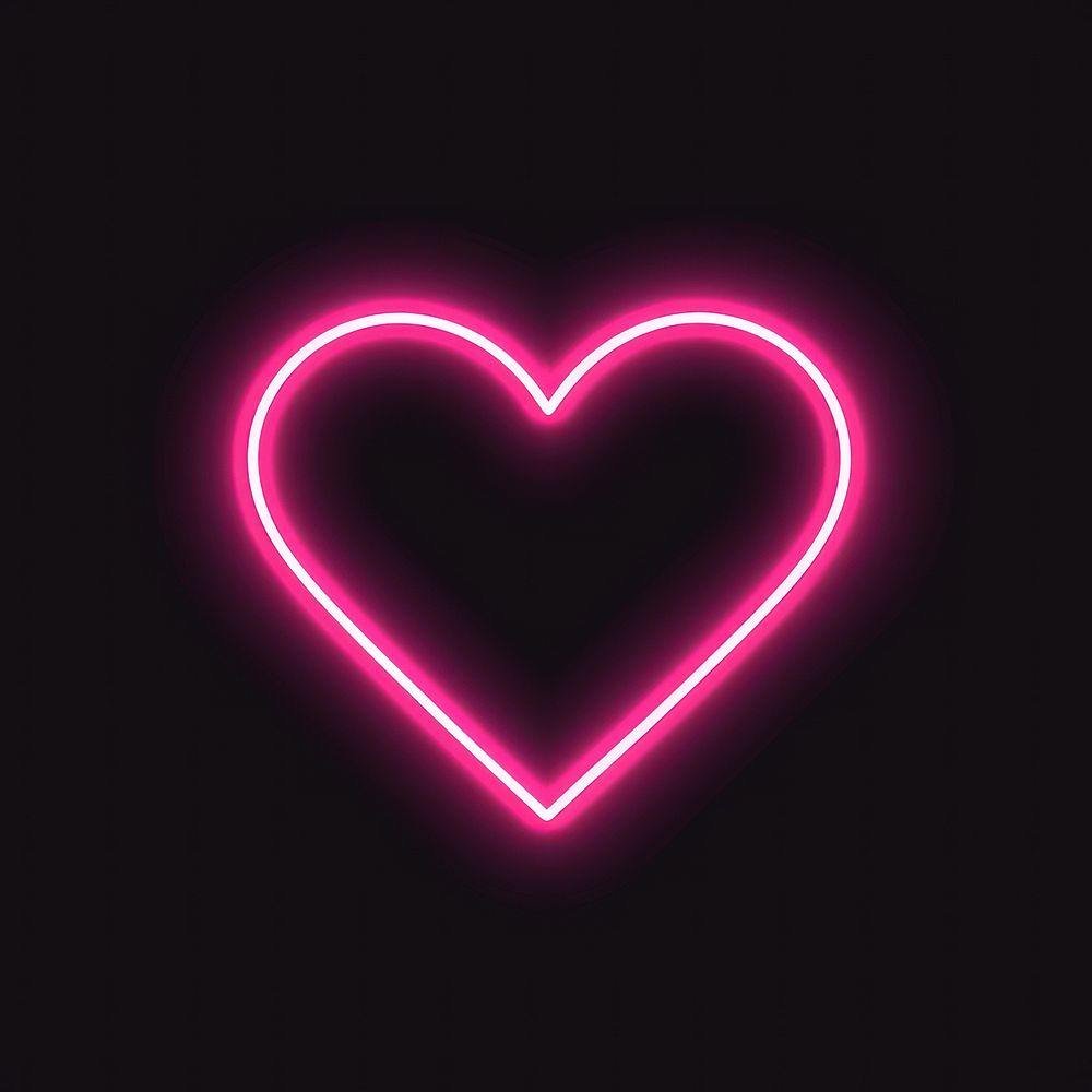Heart icon neon light night. AI generated Image by rawpixel.