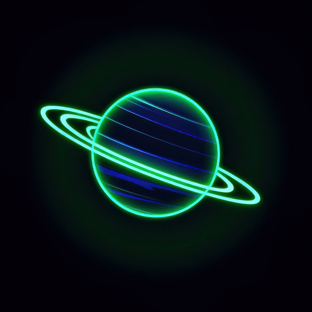 Planet icon neon astronomy light. AI generated Image by rawpixel.