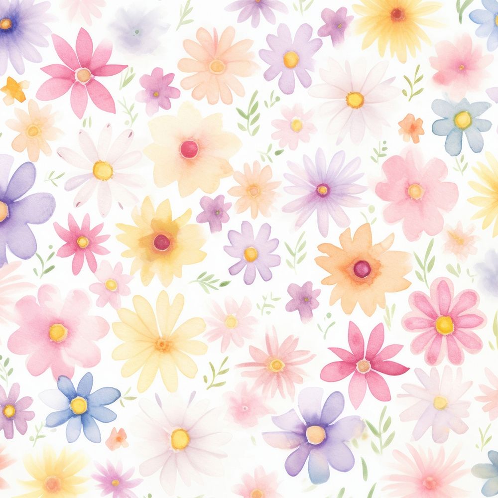 Flower pattern backgrounds plant aster. AI generated Image by rawpixel.