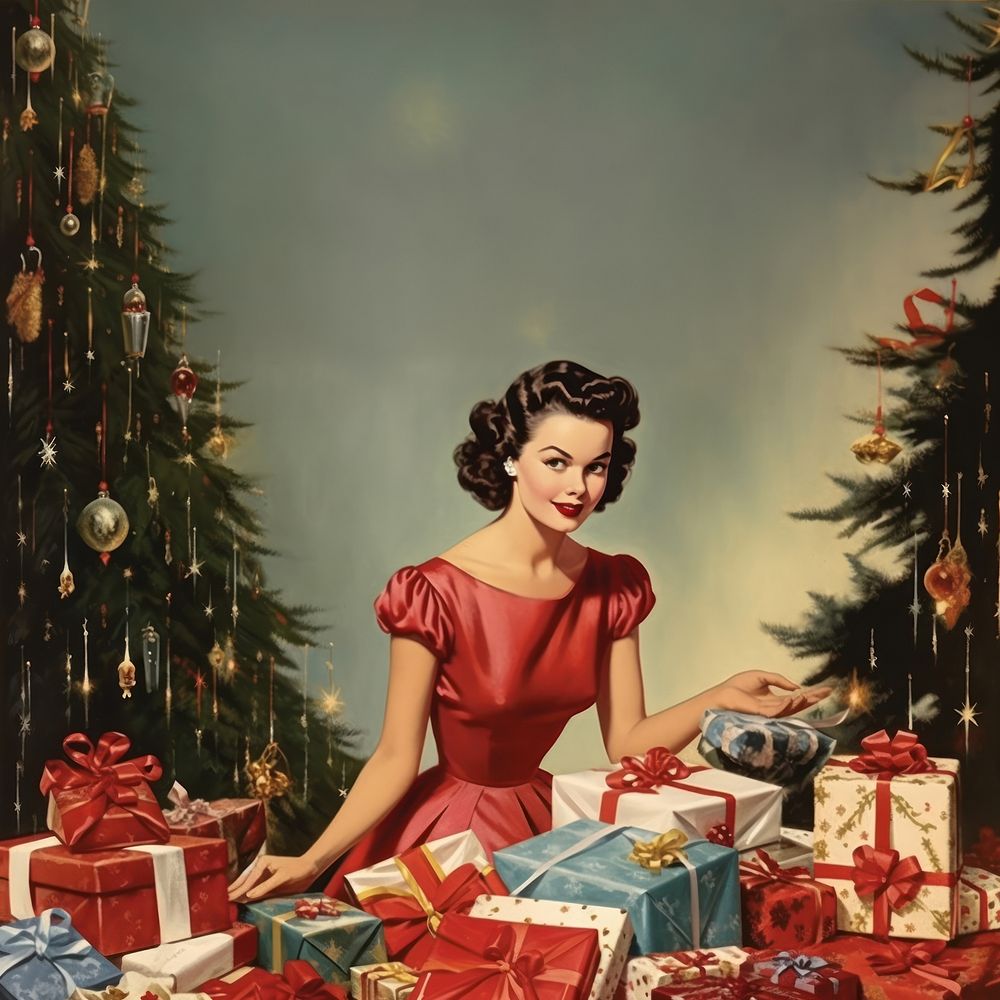 Wrapping christmas gifts adult box anticipation. AI generated Image by rawpixel.