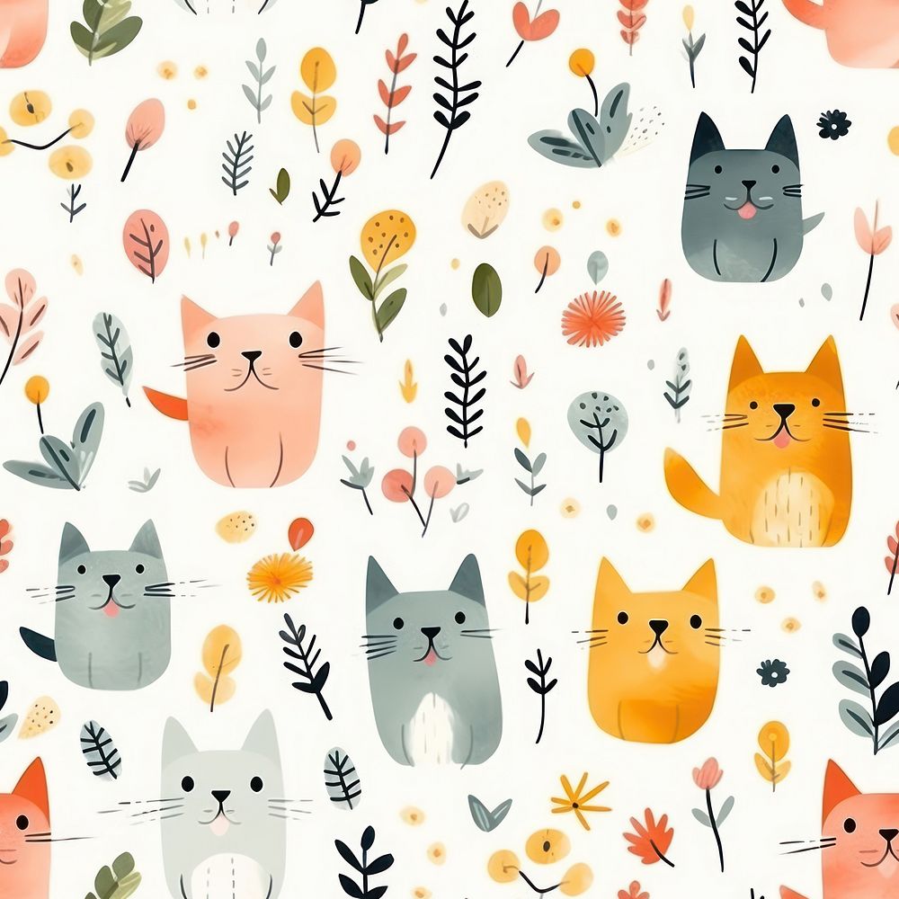Cat pattern animal backgrounds. AI generated Image by rawpixel.