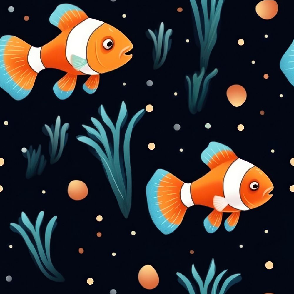 Clownfish backgrounds pattern animal. AI generated Image by rawpixel.