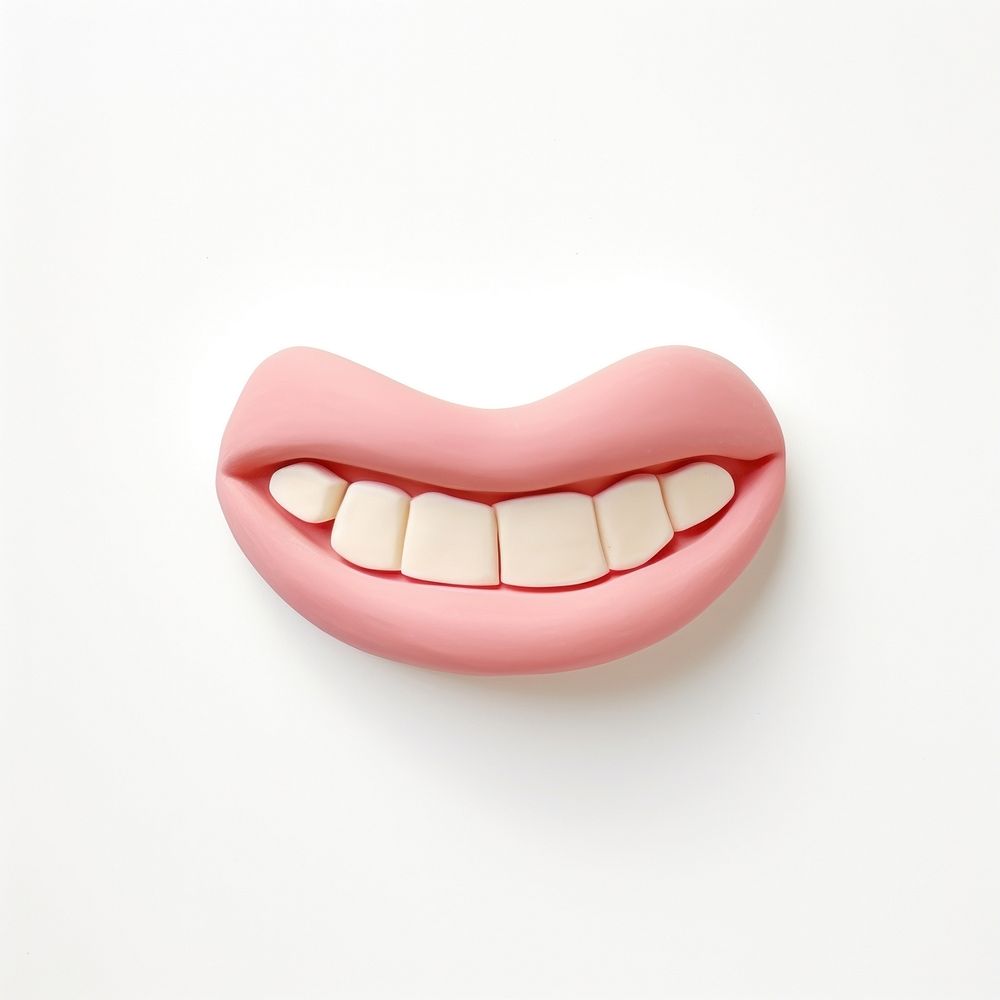 Cute cartoon mouth teeth smiling face. AI generated Image by rawpixel.