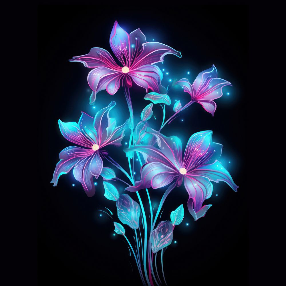 Flowers purple plant light. AI generated Image by rawpixel.