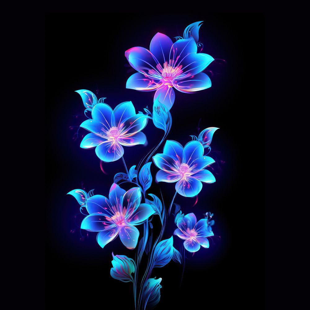Flowers pattern violet light. AI generated Image by rawpixel.