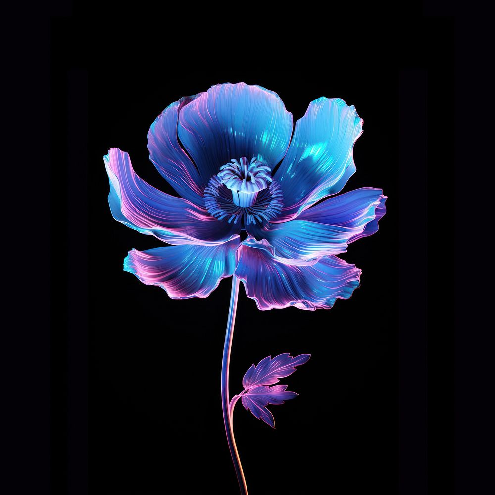 Poppy flower purple petal. AI generated Image by rawpixel.