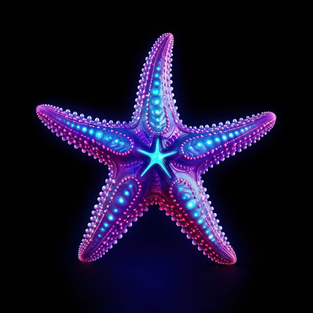 Starfish purple light neon. AI generated Image by rawpixel.