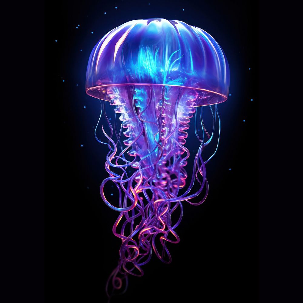 Jellyfishs invertebrate illuminated transparent. AI | Free Photo ...