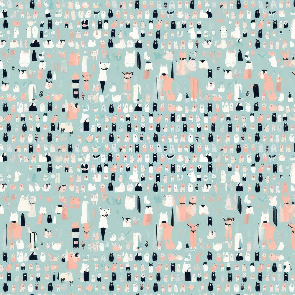 Dog pattern backgrounds repetition. AI generated Image by rawpixel.