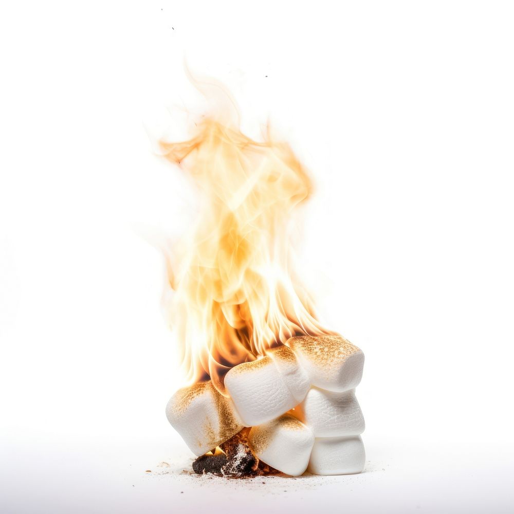 Fire white background fireplace glowing. AI generated Image by rawpixel.