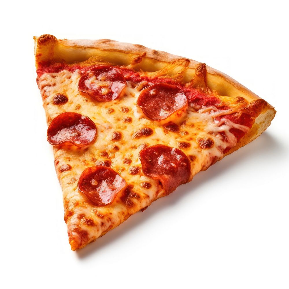 New york style pizza slice food white background pepperoni. AI generated Image by rawpixel.
