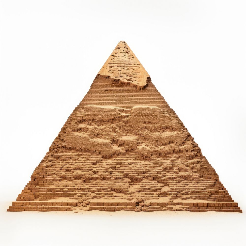 Egyptain pyramid architecture white background archaeology. AI generated Image by rawpixel.