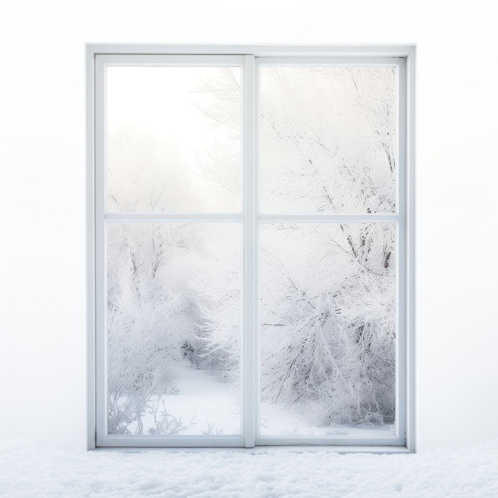 Frosted window nature white snow. AI generated Image by rawpixel.