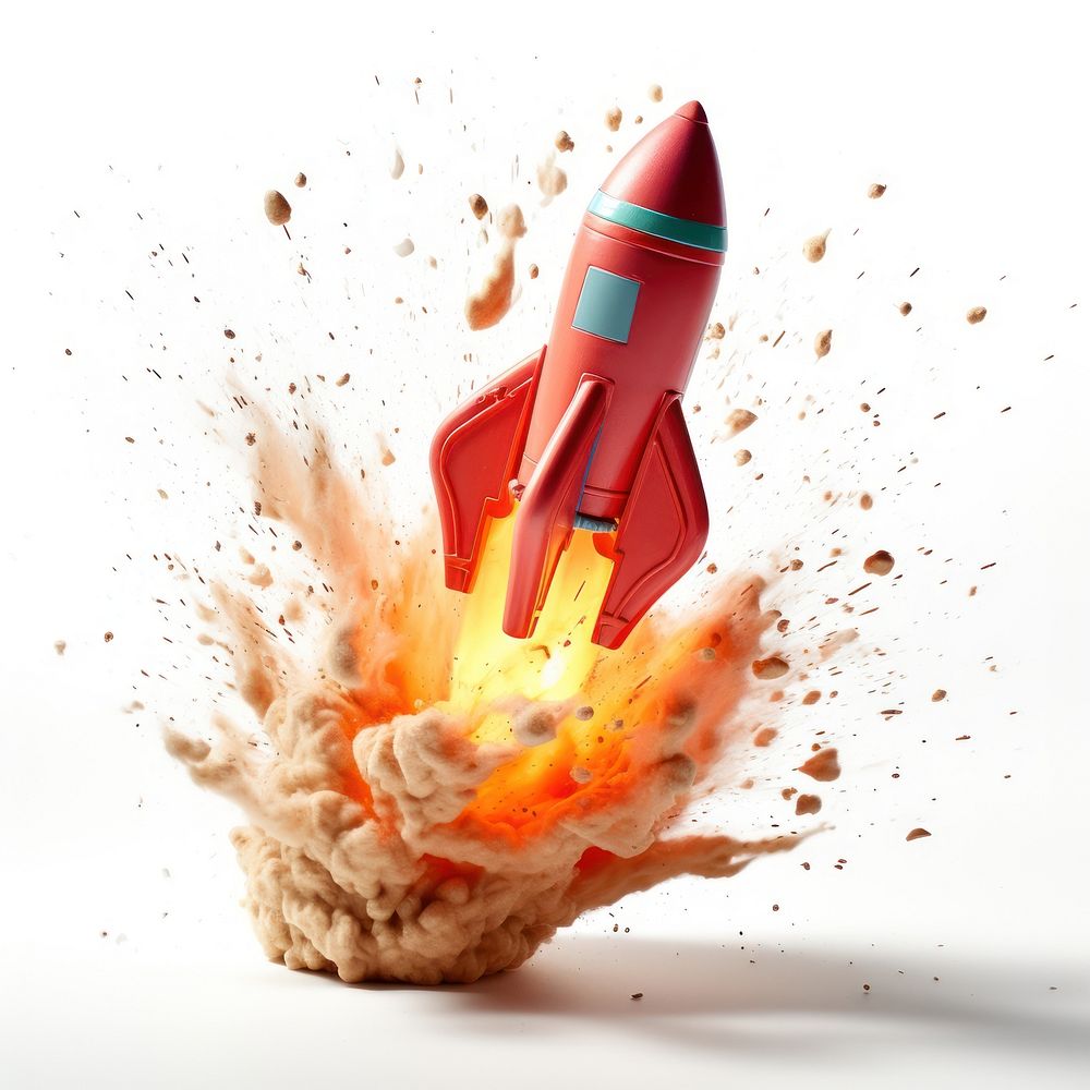 Rocket missile white background ammunition. AI generated Image by rawpixel.