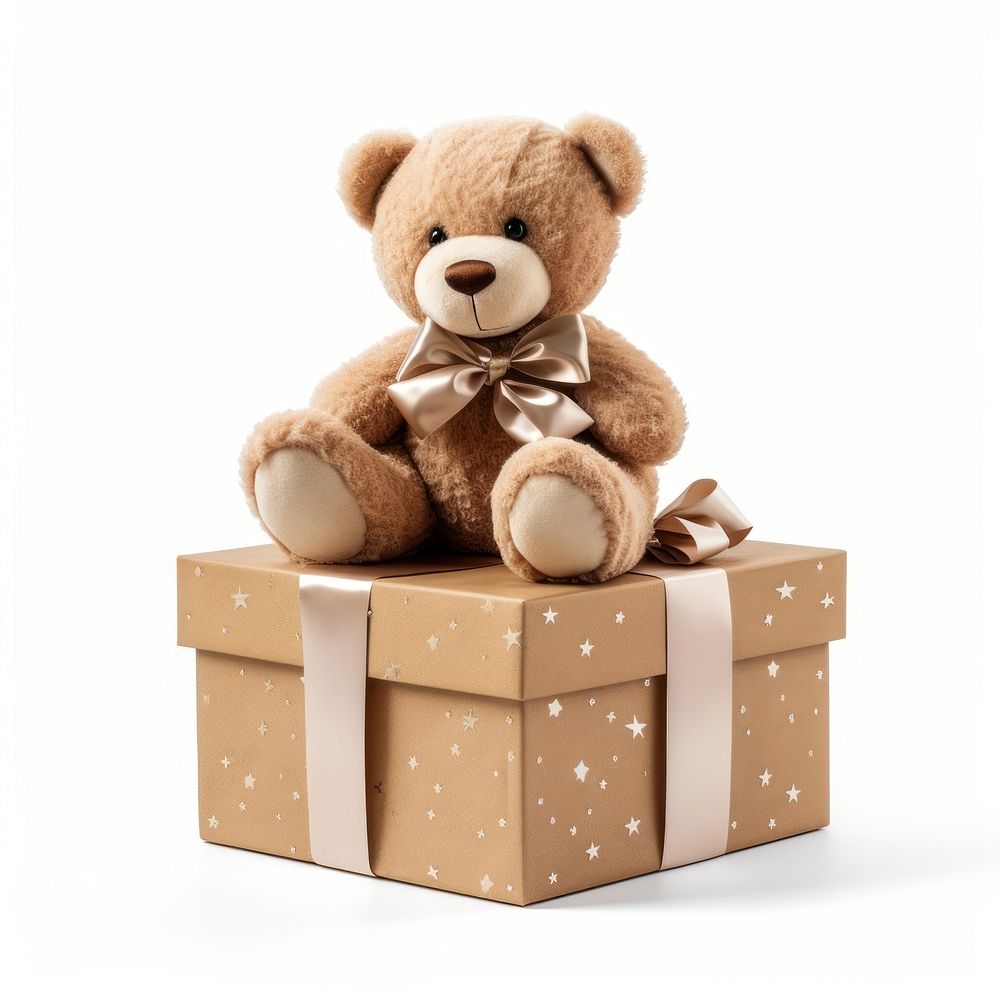 Present sitting bear toy. AI generated Image by rawpixel.