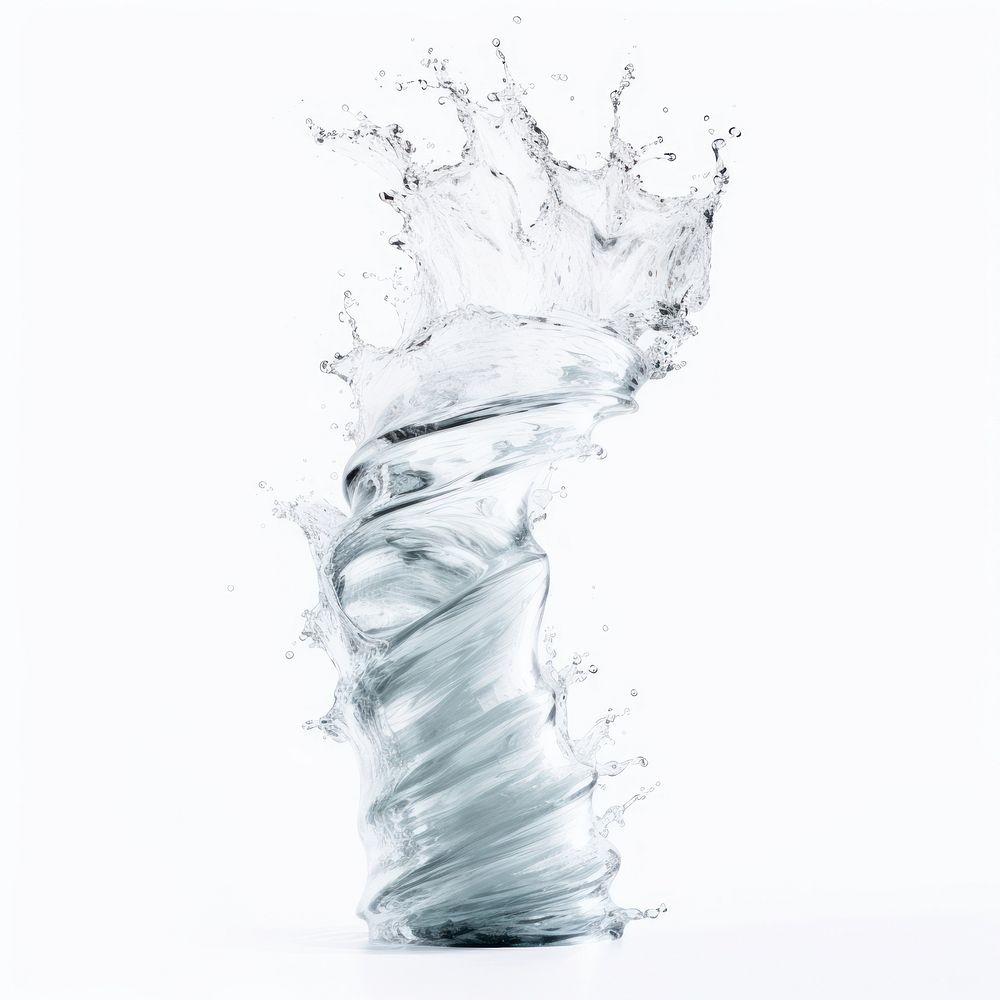 Water tornado white white background splattered. AI generated Image by rawpixel.