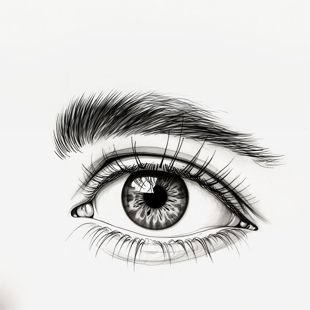A minimal eye sketch drawing line. AI generated Image by rawpixel.