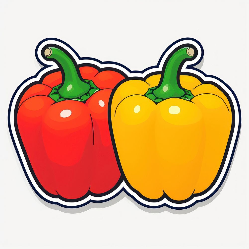 Triple color bell peppers vegetable food creativity. AI generated Image by rawpixel.