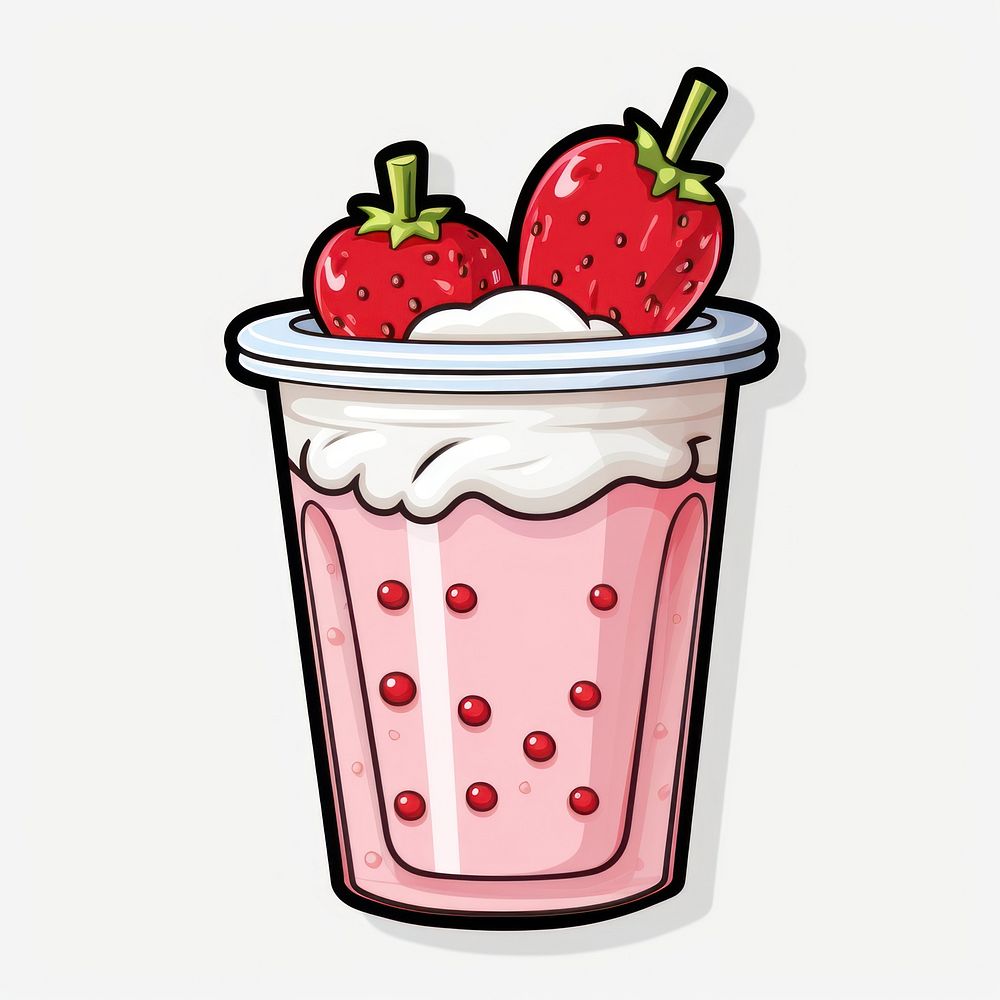 Yogurt strawberry dessert fruit. AI generated Image by rawpixel.