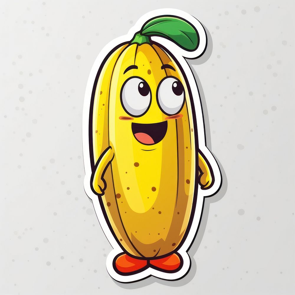 Banana cartoon character fruit food anthropomorphic. AI generated Image by rawpixel.