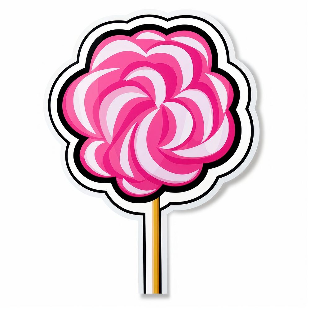 Candy floss lollipop food white background. AI generated Image by rawpixel.