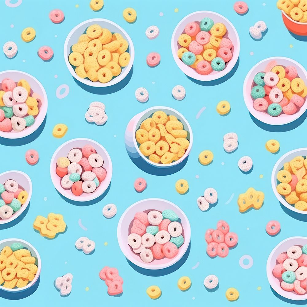 Cereal backgrounds pattern candy. AI generated Image by rawpixel.
