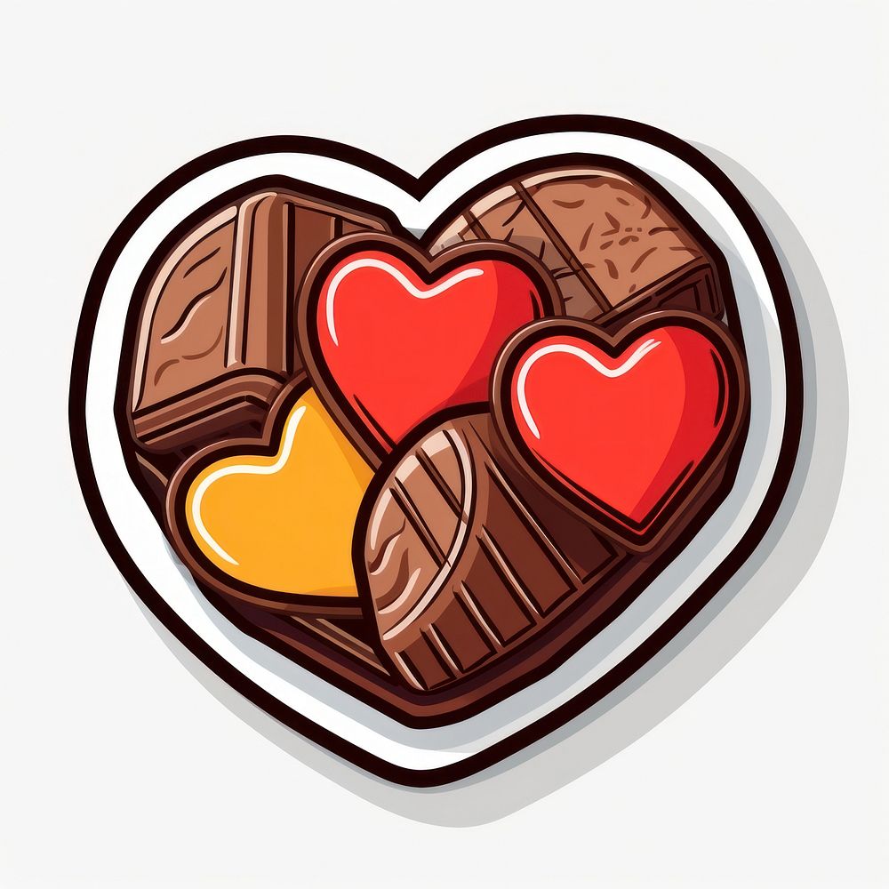 Chocolate box confectionery dessert heart. AI generated Image by rawpixel.