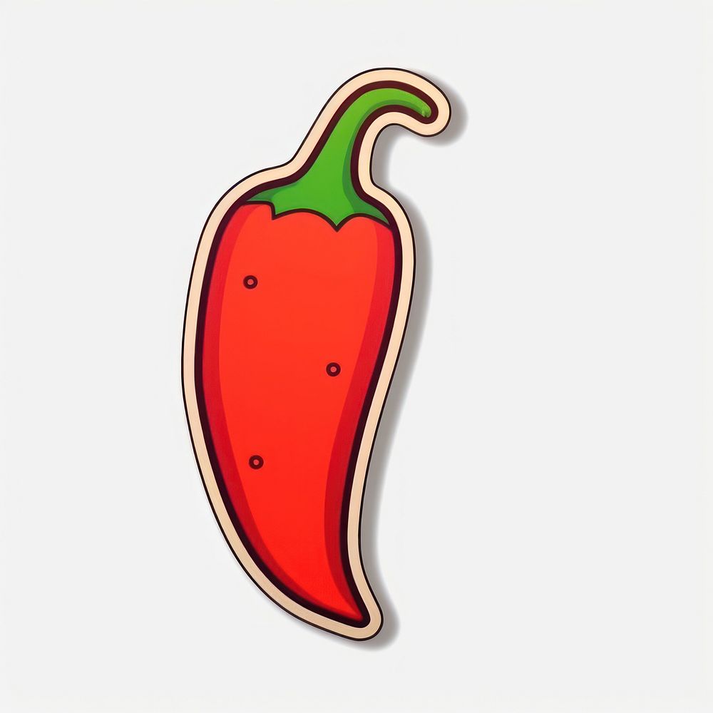 Chili vegetable food white background. AI generated Image by rawpixel.