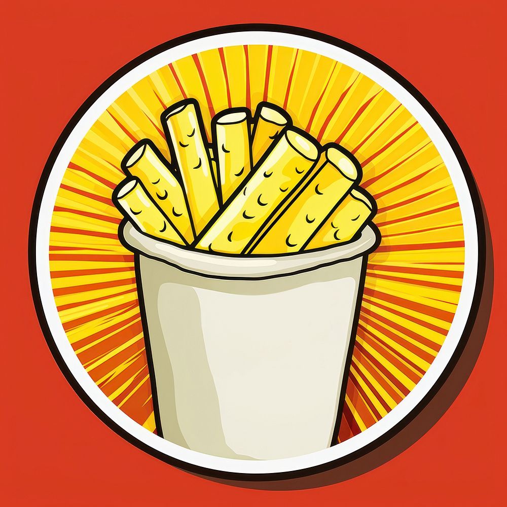 Chips food logo cartoon. AI generated Image by rawpixel.