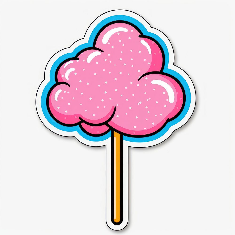 Cotton candy lollipop food white background. AI generated Image by rawpixel.