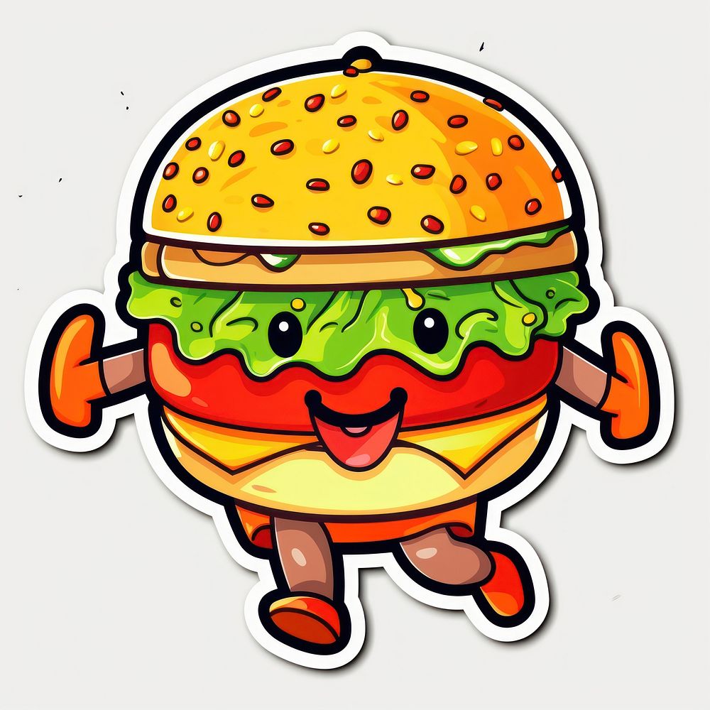 Dancing hamburger food vegetable freshness. AI generated Image by rawpixel.