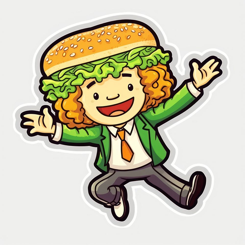 Dancing sandwich food representation hamburger. AI generated Image by rawpixel.