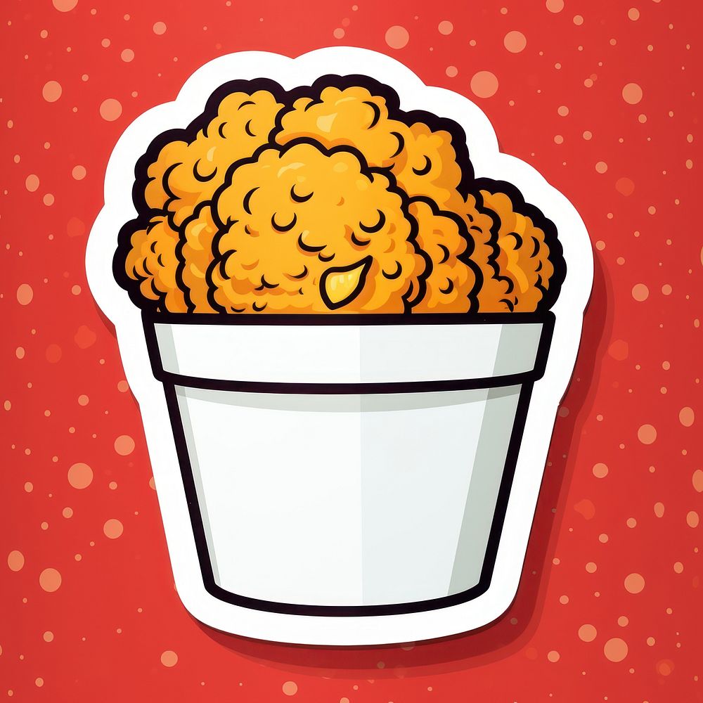 Fried chicken food freshness popcorn. AI generated Image by rawpixel.