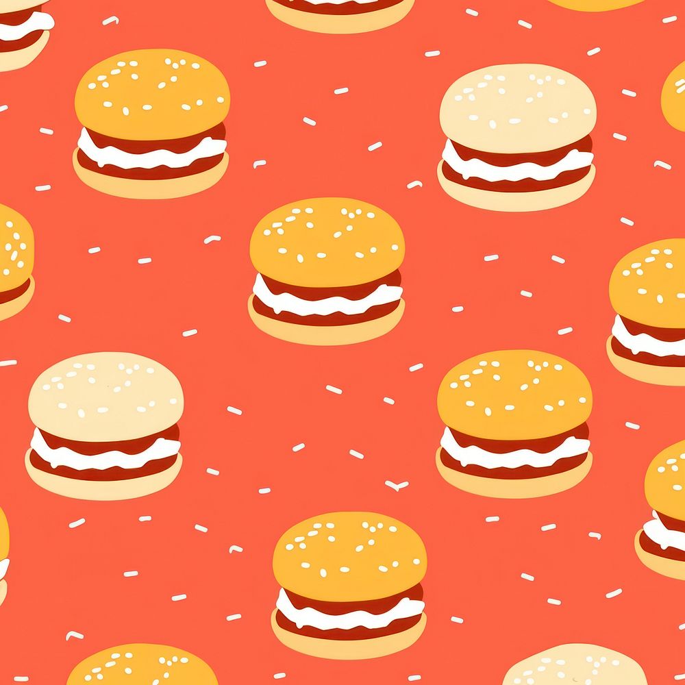 Hamburger pattern backgrounds dessert. AI generated Image by rawpixel.