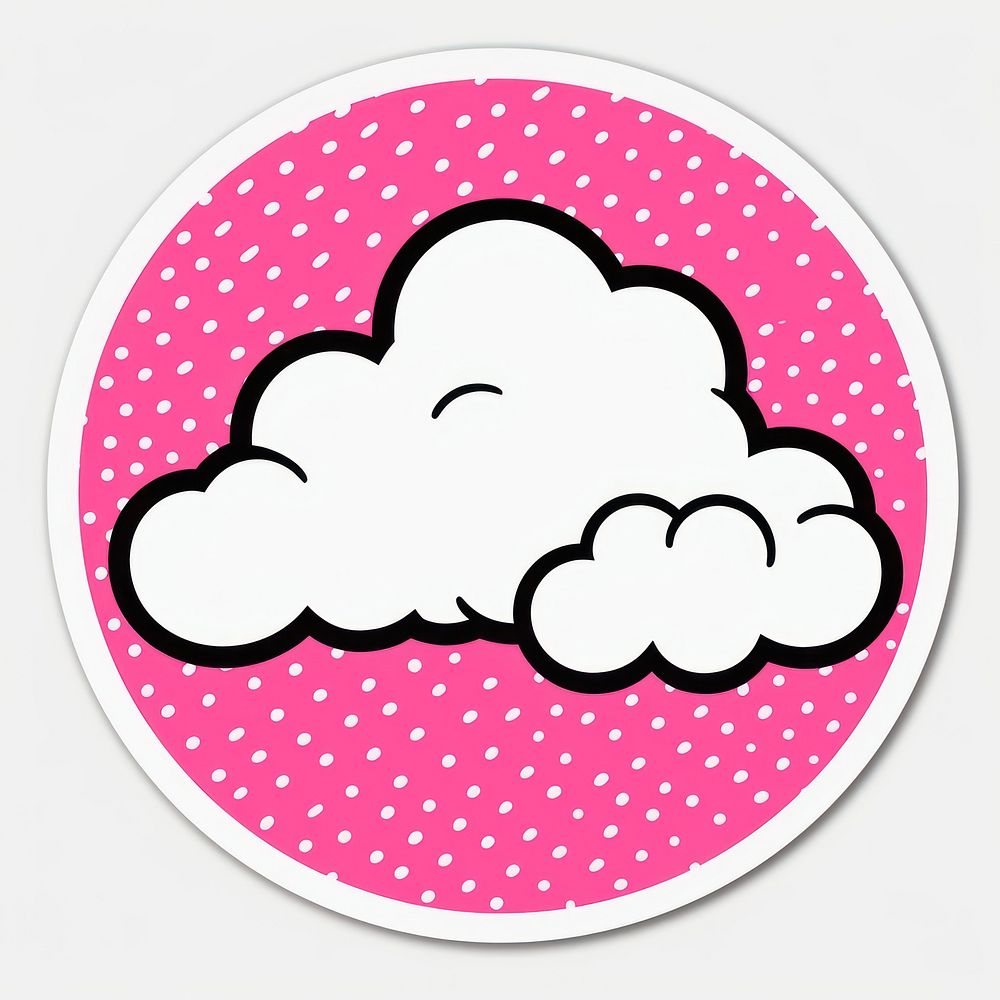 Pink cloud pattern sticker cloudscape. AI generated Image by rawpixel.