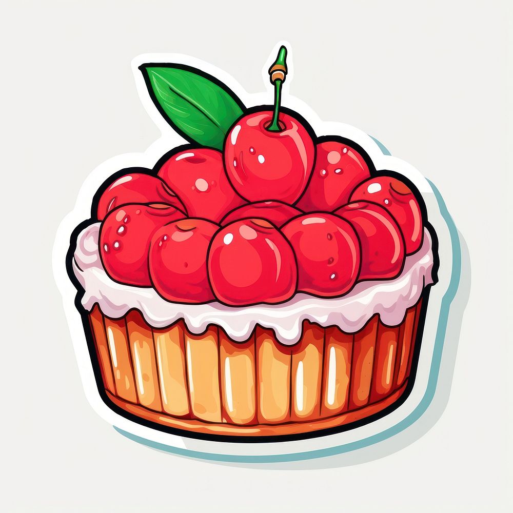Pie dessert cupcake cherry. AI generated Image by rawpixel.