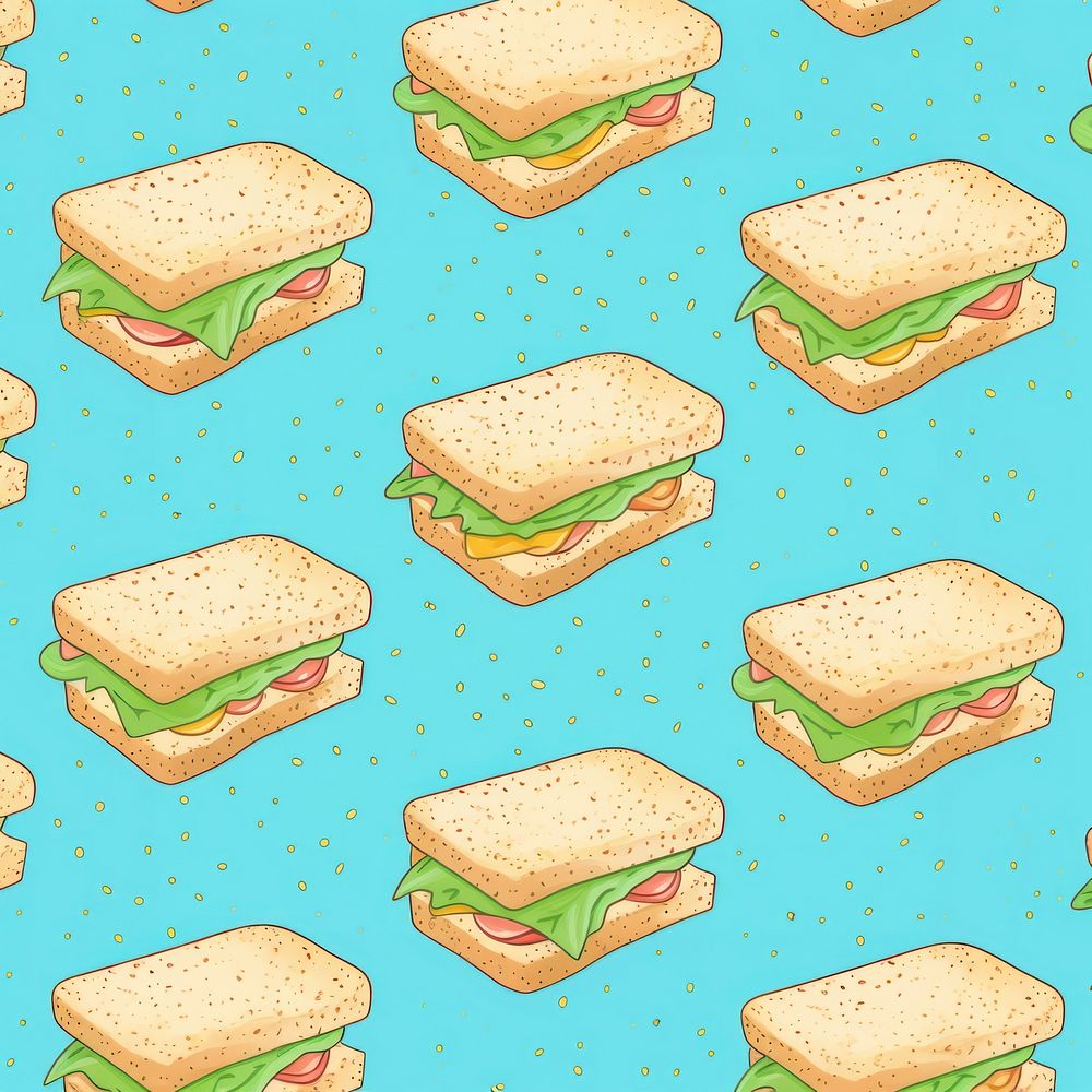 Sandwich backgrounds pattern bread. AI generated Image by rawpixel.